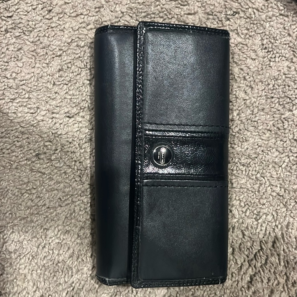 Black Coach Checkbook Wallet